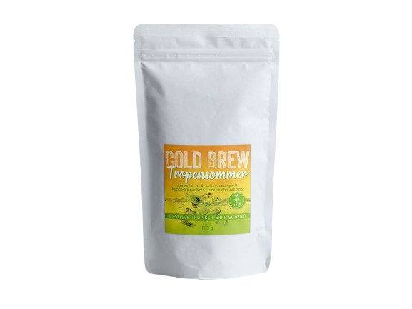 Produktbild von Cold Brew Tropensommer Eistee mit Mango und Ananas Geschmack